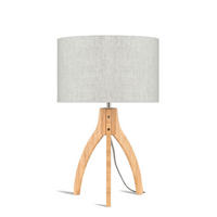 STOLNÁ LAMPA, nástenný stmievač, 36/54 cm  - prírodná farba, Trend, drevo/textil (36/54cm) - Good & Mojo