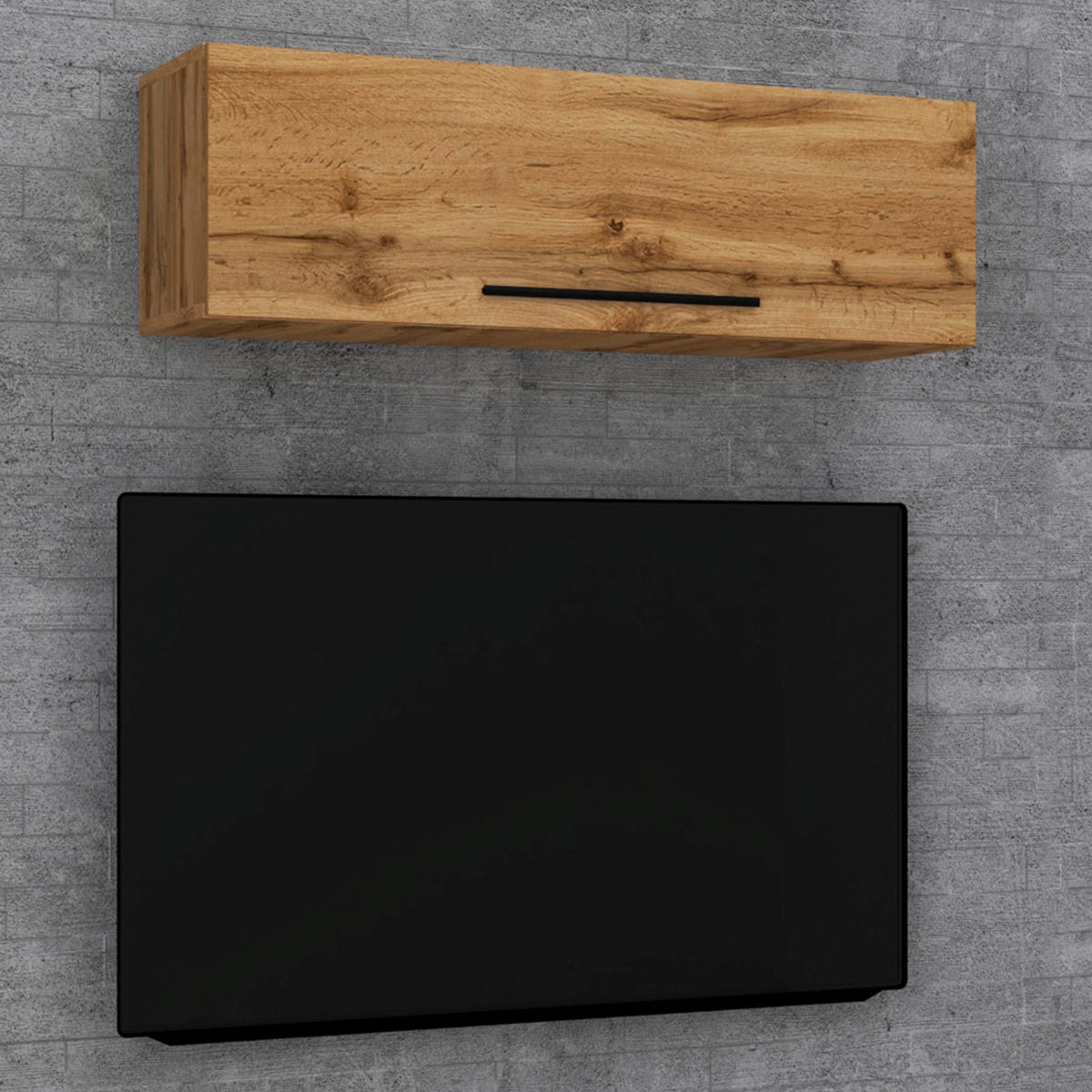 LOWBOARD  in 95/30/30 cm  - Honigeiche/Schwarz, MODERN, Holzwerkstoff/Metall (95/30/30cm) - MID.YOU