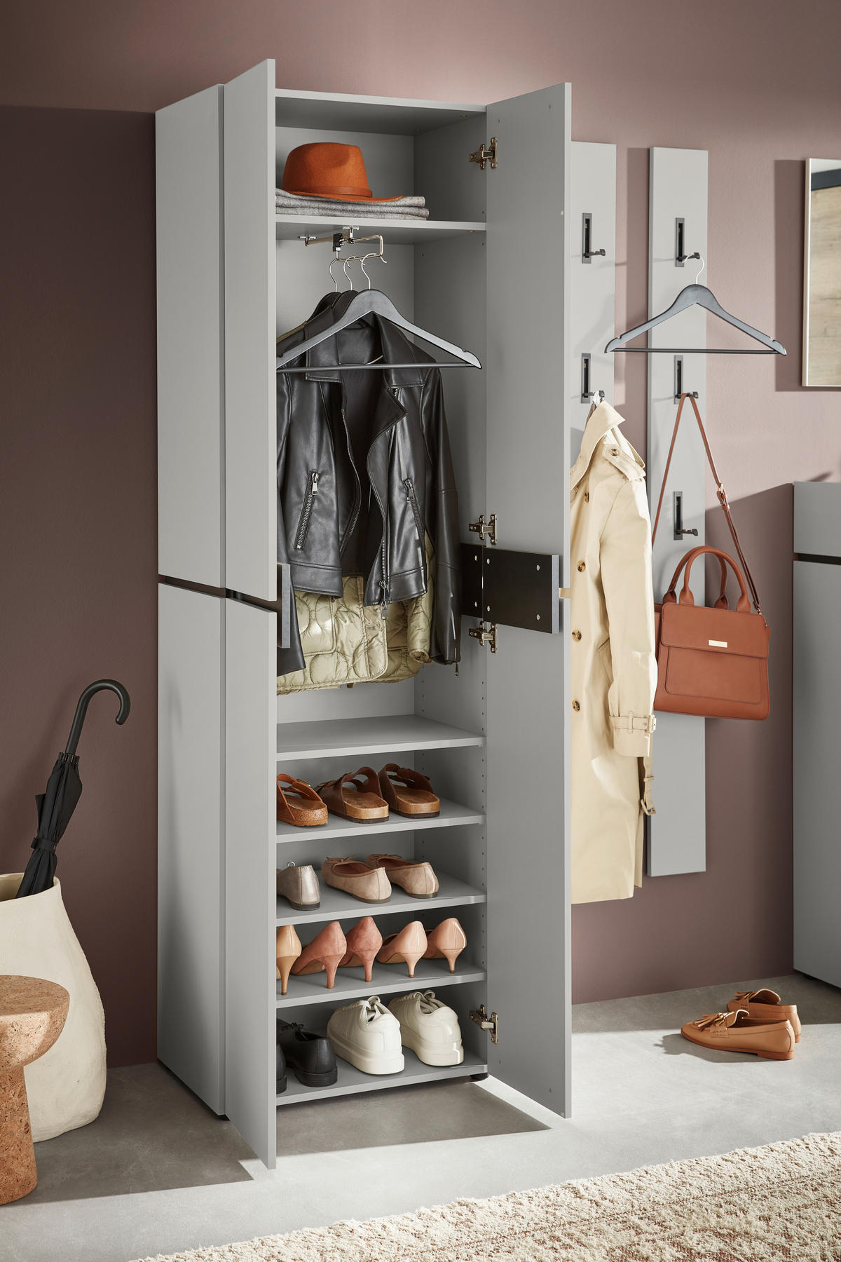 GARDEROBE 5-teilig 300/199/40 cm  - Kaschmir, Design, Holzwerkstoff (300/199/40cm) - Voleo