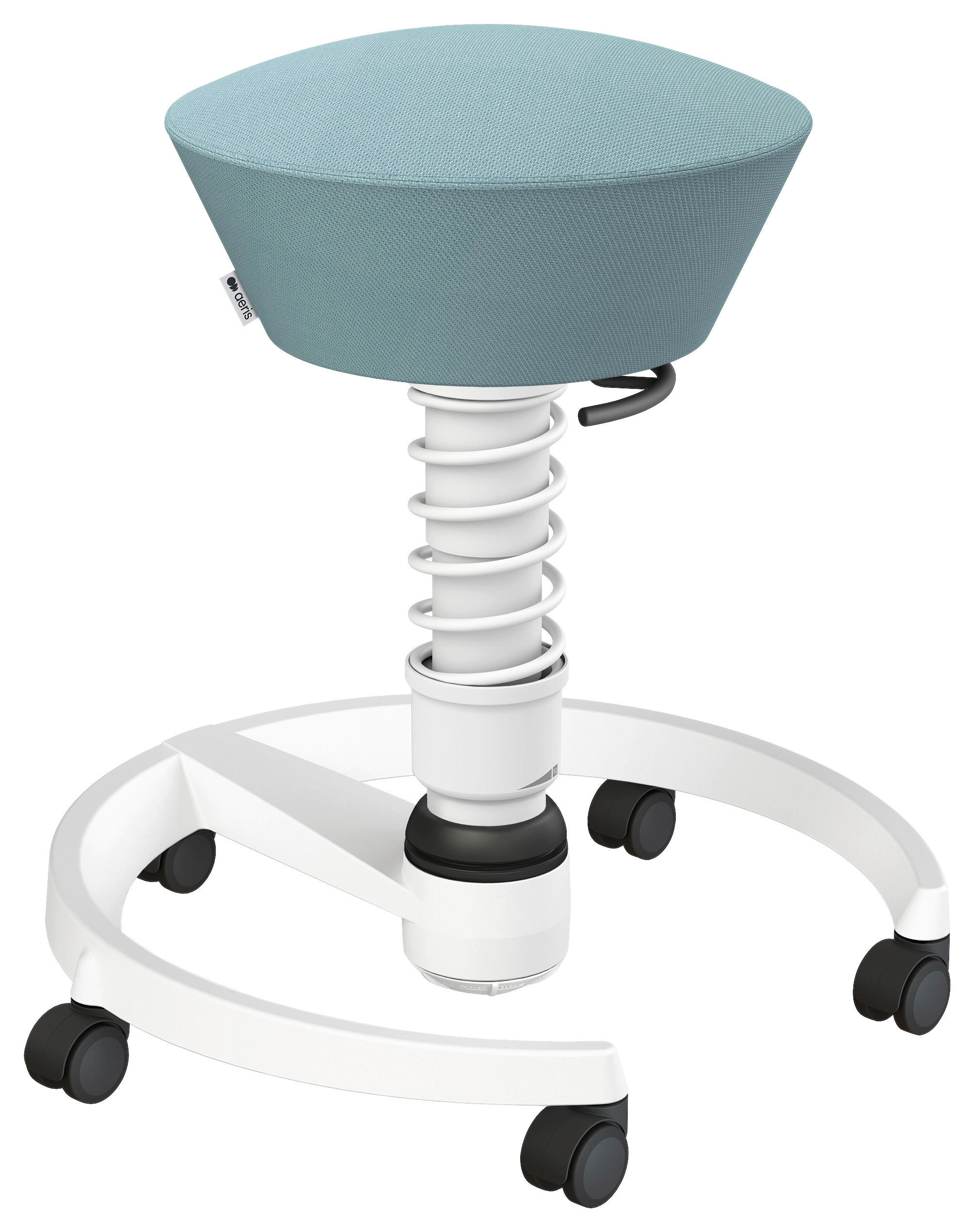 BÜROHOCKER   Weiss, Pastellblau  - Weiss/Pastellblau, Basics, Kunststoff/Textil (59/45-66/59cm) - Aeris