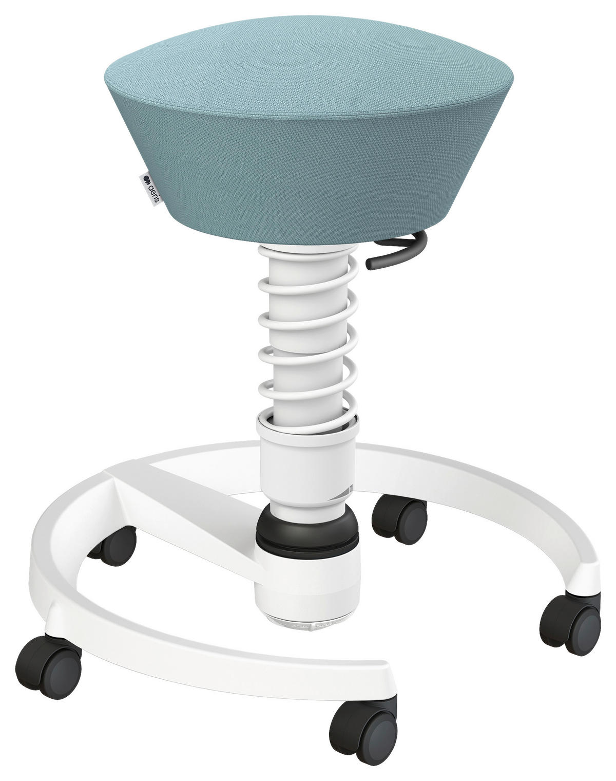 BÜROHOCKER   Weiss, Pastellblau  - Weiss/Pastellblau, Basics, Kunststoff/Textil (59/45-66/59cm) - Aeris