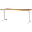 SCHREIBTISCH 180/80/72-118 cm  in Weiß, Eichefarben  - Eichefarben/Weiß, MODERN, Holzwerkstoff/Metall (180/80/72-118cm) - Novel