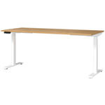 SCHREIBTISCH 180/80/72-118 cm  in Weiß, Eichefarben  - Eichefarben/Weiß, MODERN, Holzwerkstoff/Metall (180/80/72-118cm) - Novel