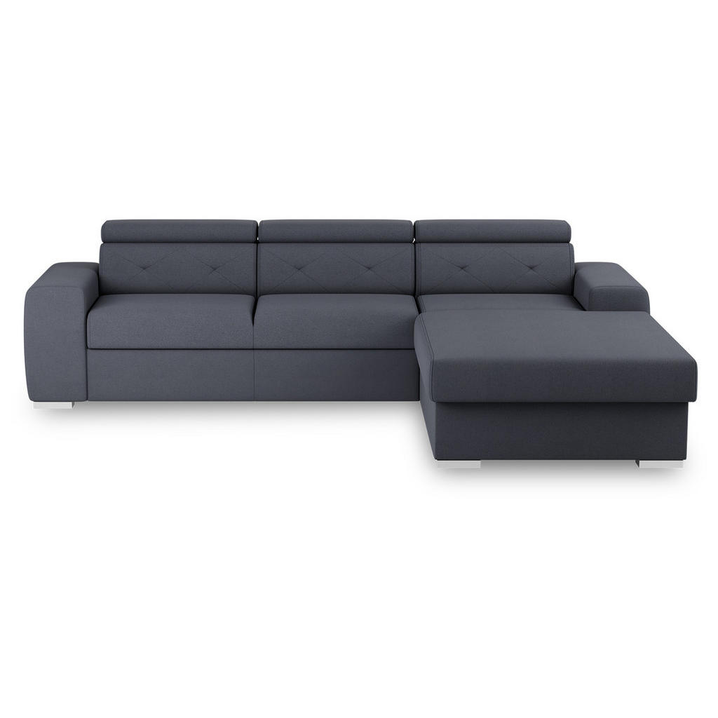 MID.YOU ROZKLADACIA ROHOVÁ SEDAČKA, textil, modrá, sivá