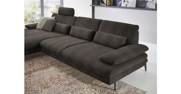 ECKSOFA in Chenille Fango  - Fango/Schwarz, Design, Textil/Metall (180/310cm) - Dieter Knoll