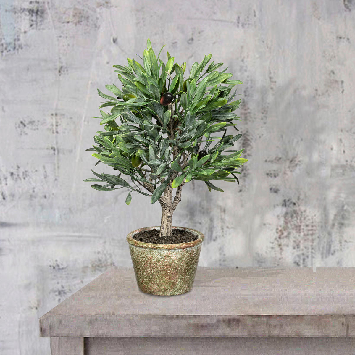 KUNSTPFLANZE Olive 36 cm  - Hellbraun/Braun, Basics, Naturmaterialien/Kunststoff (36cm)