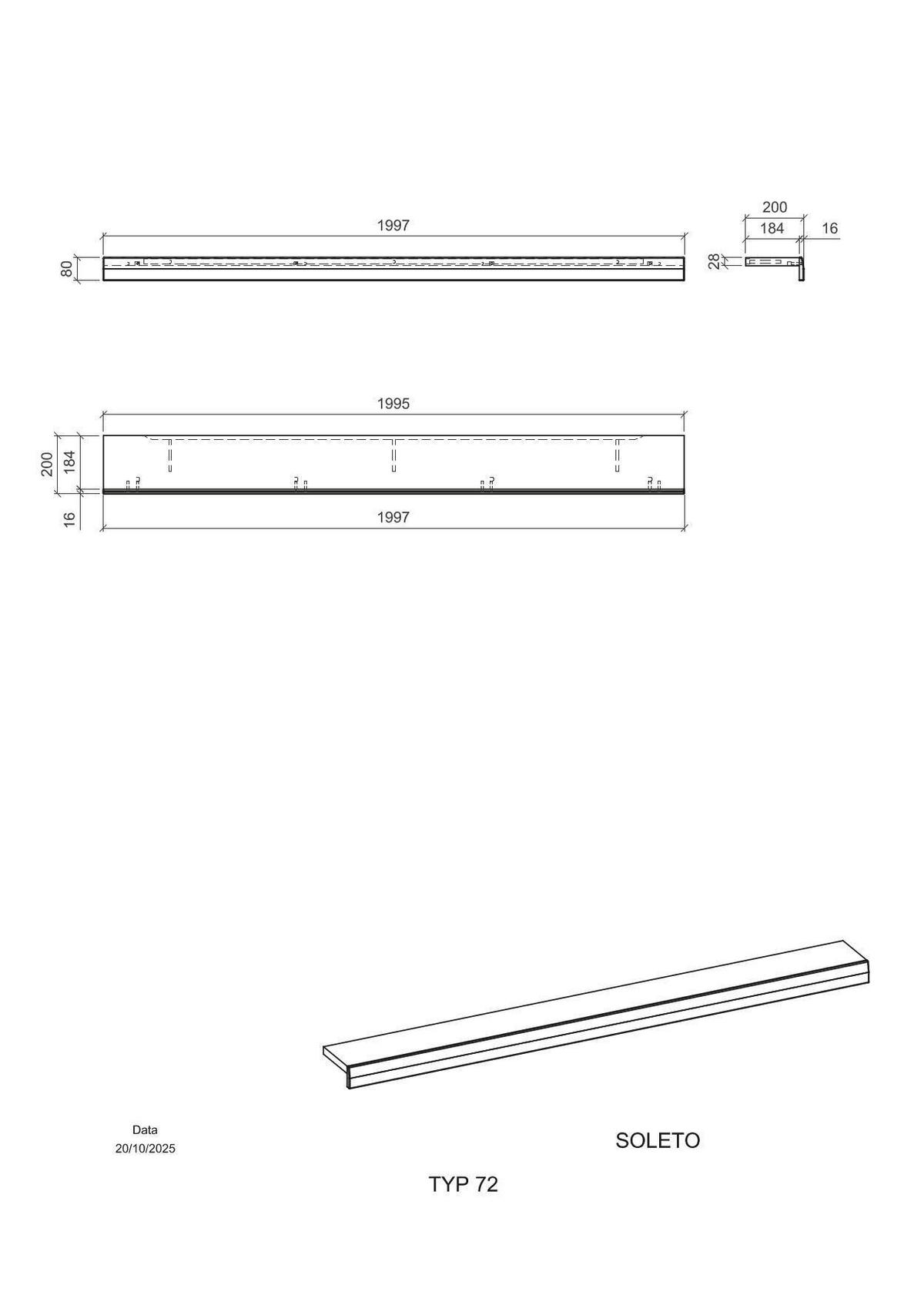 WANDBOARD Holzwerkstoff Eichefarben  - Eichefarben, Design, Holzwerkstoff (200/8/20cm) - MID.YOU