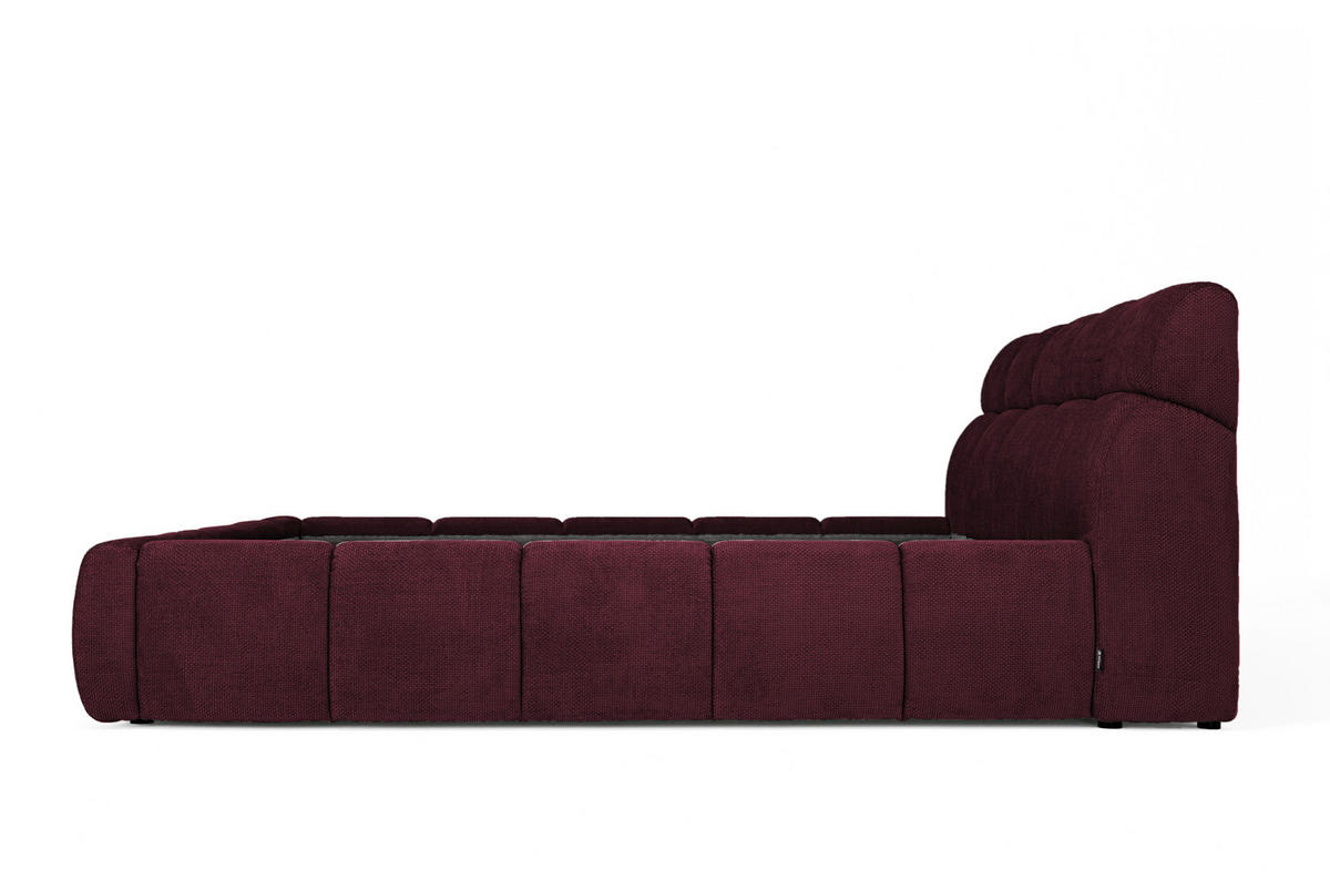 POLSTERBETT Lattenrost, Bettkasten 180/200 cm  in Bordeaux  - Bordeaux/Schwarz, Design, Holz/Kunststoff (180/200cm) - Esposa