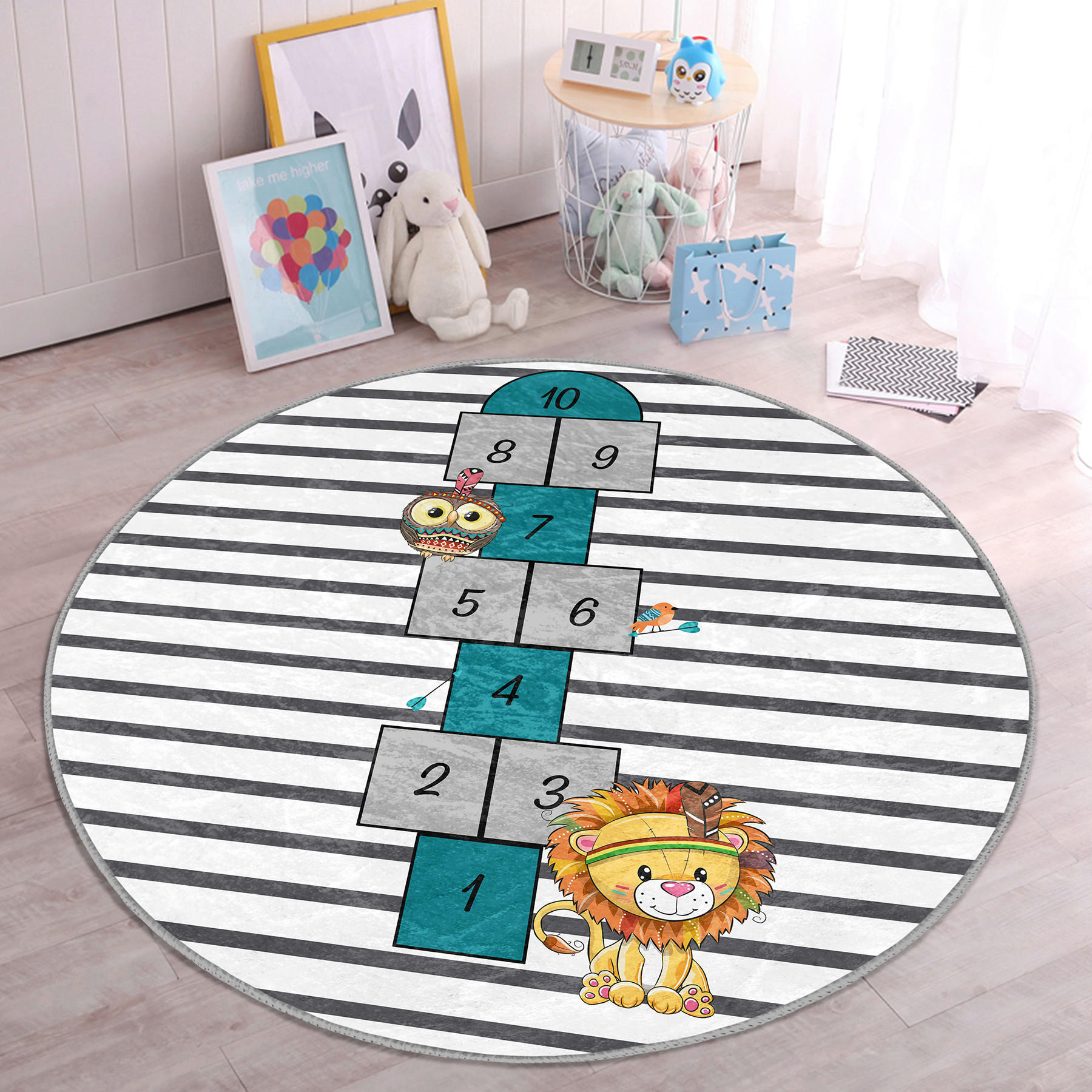 XXXLutz Kinderteppich Mehrfarbig 120x120 cm