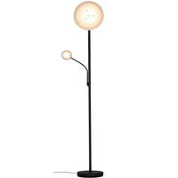LED-STEHLEUCHTE Padua 32/180 cm  - Opal/Schwarz, KONVENTIONELL, Glas/Kunststoff (32/180cm) - Novel