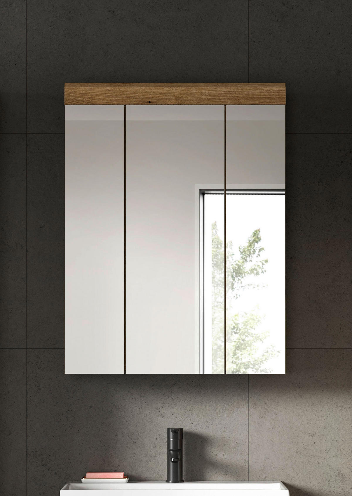 SPIEGELSCHRANK 60/79/18 cm  - Naturfarben, MODERN, Glas/Holzwerkstoff (60/79/18cm) - MID.YOU
