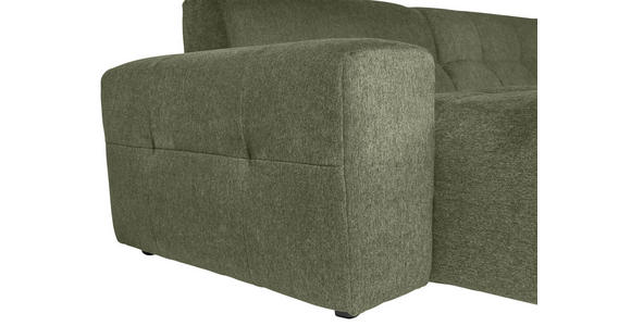 ECKSOFA Dunkelgrün Webstoff Rücken echt  - Dunkelgrün/Schwarz, KONVENTIONELL, Kunststoff/Textil (295/157cm) - Carryhome