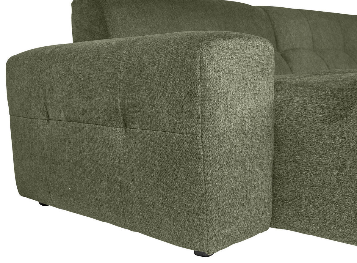 ECKSOFA Dunkelgrün Webstoff  - Dunkelgrün/Schwarz, KONVENTIONELL, Kunststoff/Textil (295/157cm) - Carryhome