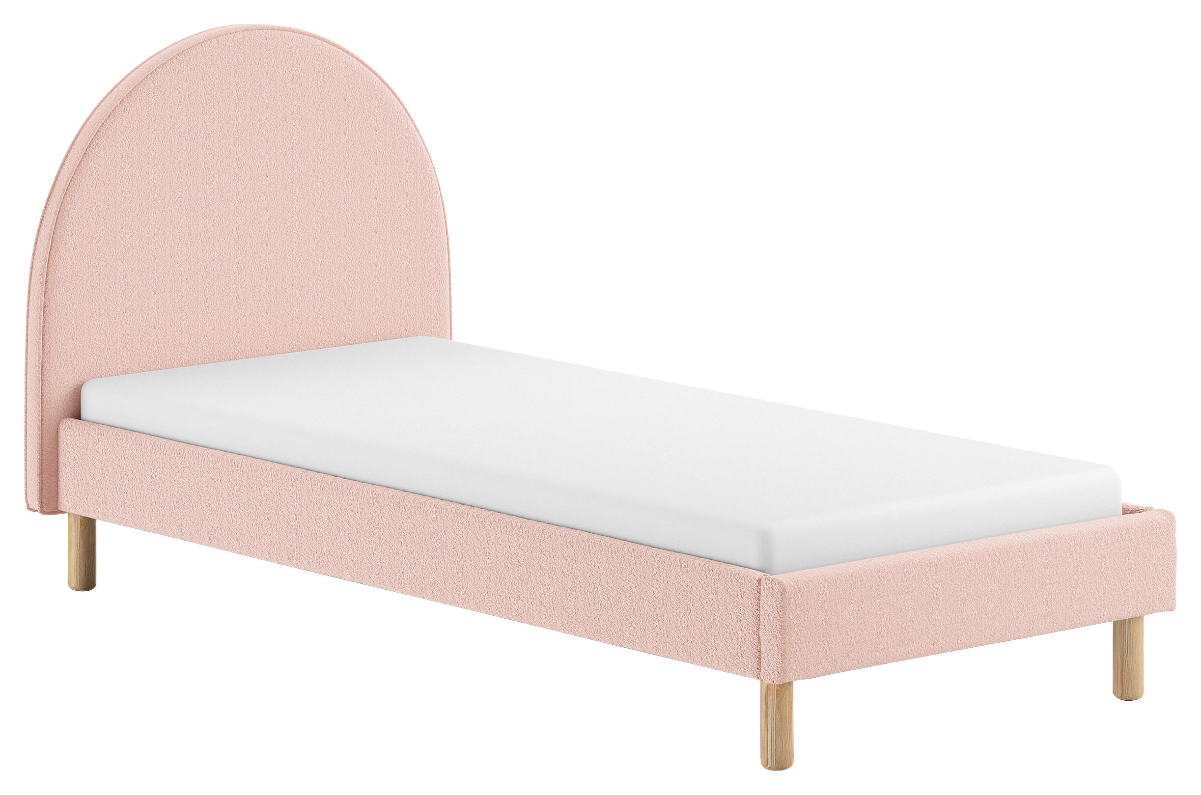 KINDER-/JUNIORBETT - Naturfarben/Rosa, ROMANTIK / LANDHAUS, Holz/Textil (90/200cm) - MID.YOU