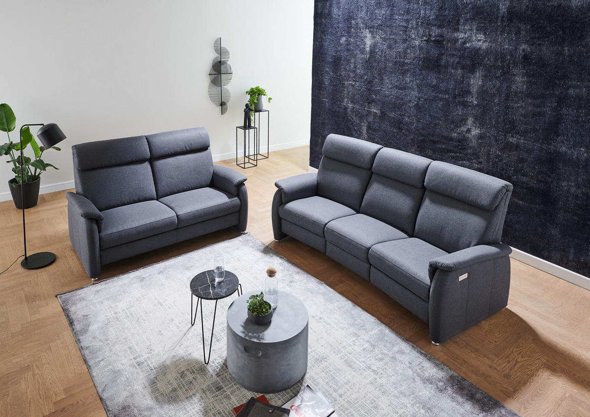 TRAPEZSOFA Flachgewebe Anthrazit  - Anthrazit, KONVENTIONELL, Textil (222/107/102cm) - Pure Home Comfort