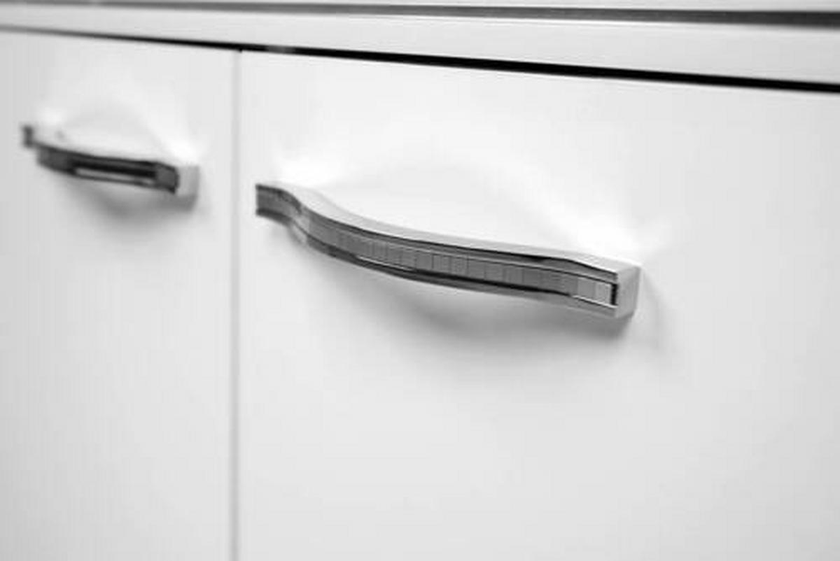SIDEBOARD  200/68/34 cm 3 Schublade(n)  - Chromfarben/Weiß Hochglanz, Design, Holzwerkstoff/Metall (200/68/34cm) - MID.YOU