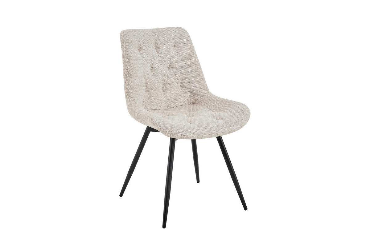 STUHL-SET 2 Stück Sitzfläche 360° drehbar, abwischbar, haustierfreundlicher Bezug Webstoff  Taupe  - Taupe/Beige, MODERN, Textil/Metall (47,5/84,5/62cm) - MID.YOU