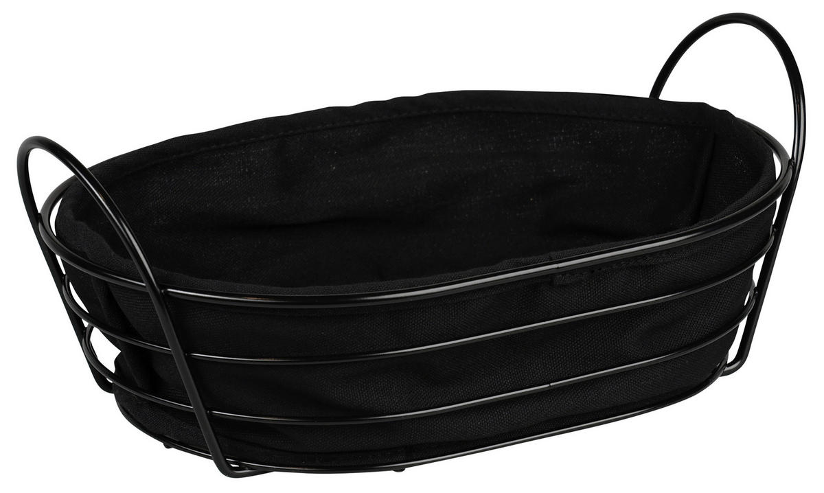 KOŠARICA ZA KRUH     28/20/11,5 cm         - črna, Basics, kovina/tekstil (28/20/11,5cm) - Kesper