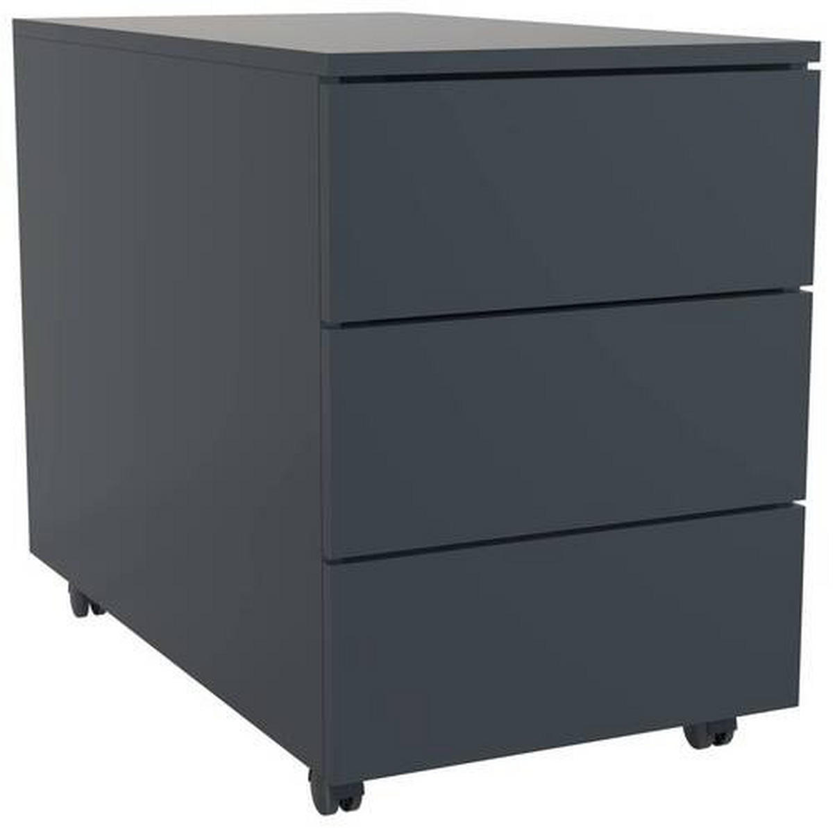 ROLLCONTAINER Anthrazit  - Anthrazit, MODERN, Holzwerkstoff/Kunststoff (39/55/70cm) - MID.YOU