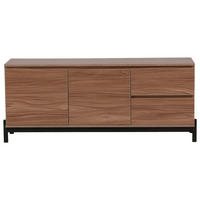SIDEBOARD  in 135/56/40 cm  - Nussbaumfarben/Schwarz, Design, Holz/Holzwerkstoff (135/56/40cm) - Livetastic