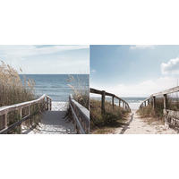 GLASBILD Strand & Meer  - Multicolor, Natur, Glas (20/40/1,40cm) - Euroart