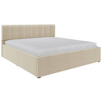 POLSTERBETT 180/200 cm  in Creme  - Creme/Schwarz, Design, Holz/Kunststoff (180/200cm) - Stylife