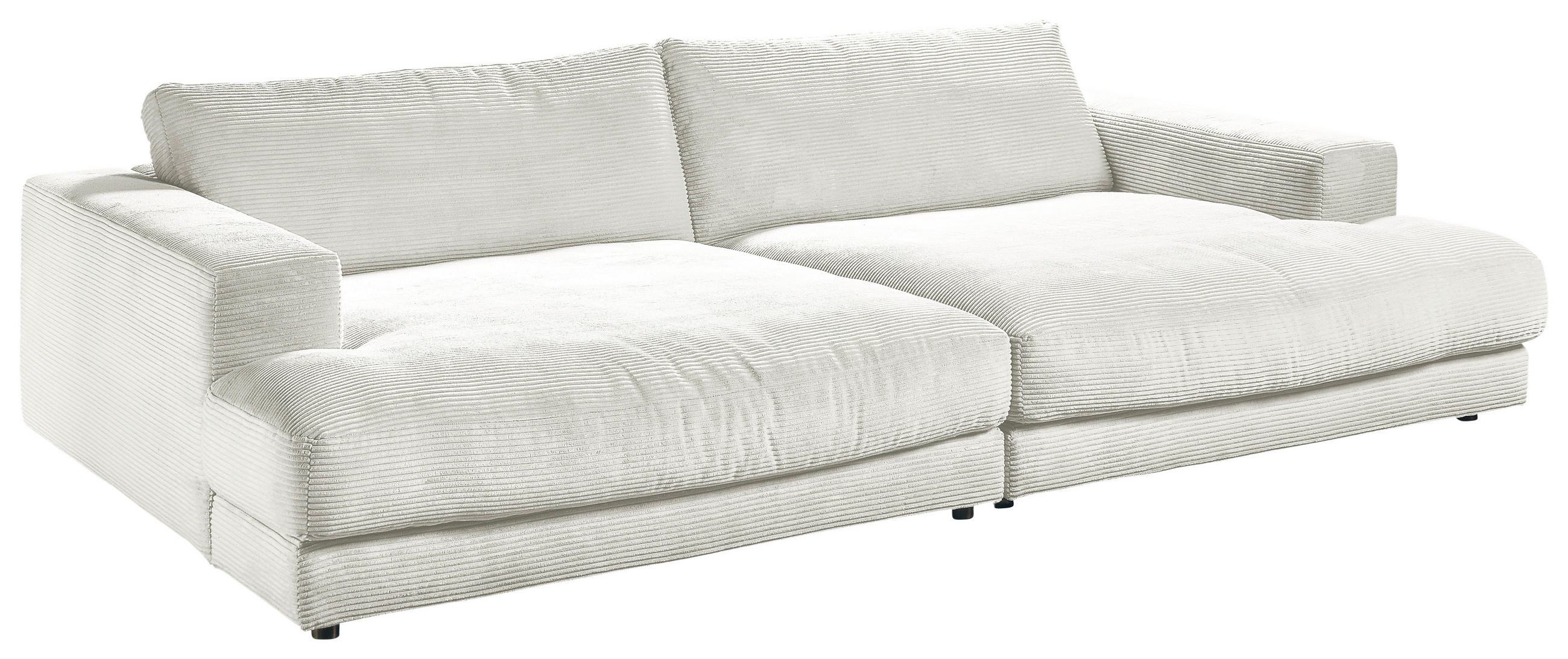 MEGASOFA Cord Weiß  - Schwarz/Weiß, Design, Kunststoff/Textil (290/86/170cm) - Pure Home Lifestyle