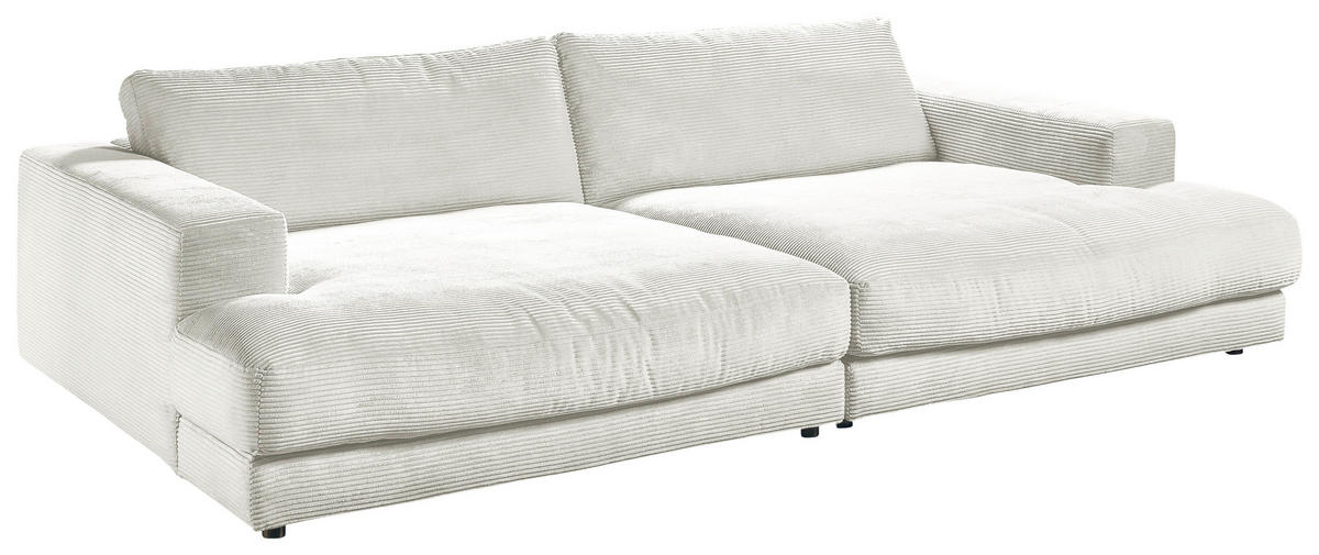 MEGASOFA in Cord Weiß  - Schwarz/Weiß, Design, Kunststoff/Textil (290/86/170cm) - Pure Home Lifestyle