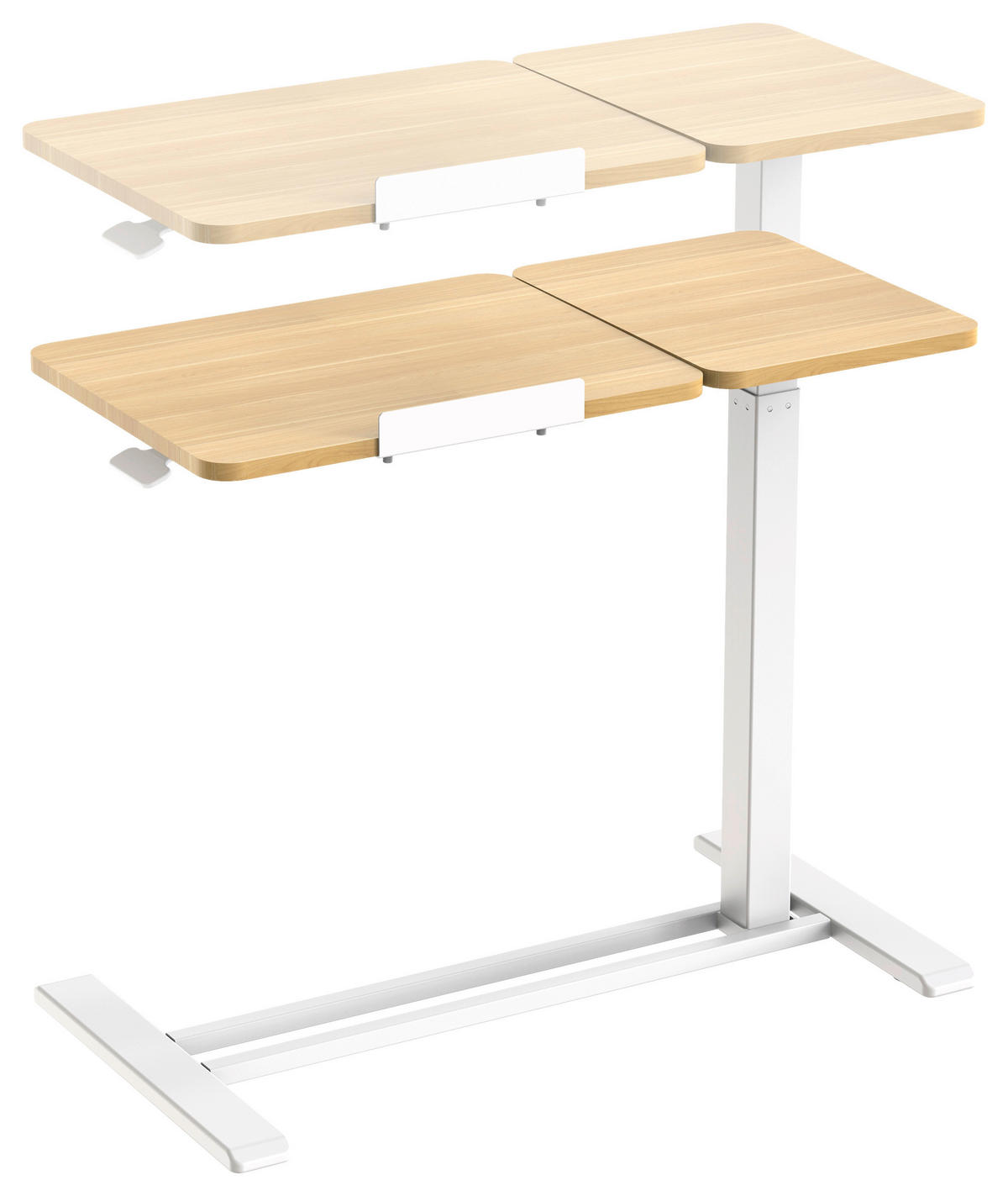 LAPTOPTISCH  Weiß, Eichefarben Gasdruckfeder höhenverstellbar  - Eichefarben/Weiß, MODERN, Holzwerkstoff/Kunststoff (78/65,5/105/38cm) - MID.YOU