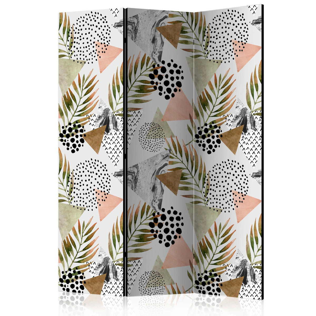 SKÄRMVÄGG  i trä, textil  vit, beige  - vit/beige, Basics, trä/textil (135/172/3cm) - artgeist