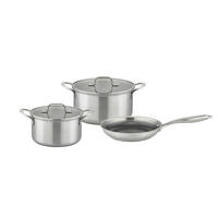 KOCHTOPFSET INOXXA BLACK 5-teilig  - Klar/Edelstahlfarben, Basics, Glas/Metall - GSW