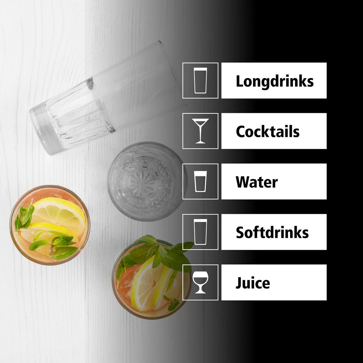 GLÄSERSET GALLERY  12-teilig  - Klar, Basics, Glas (7,5/16cm)