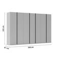 DREHTÜRENSCHRANK 350/235/61 cm,  in Graphitfarben, 7-türig  - Graphitfarben, Basics, Holzwerkstoff/Metall (350/235/61cm) - Novel
