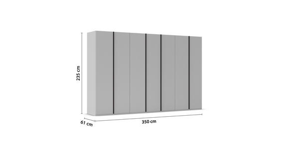 DREHTÜRENSCHRANK 350/235/61 cm,  in Graphitfarben, 7-türig  - Graphitfarben, Basics, Holzwerkstoff/Metall (350/235/61cm) - Novel