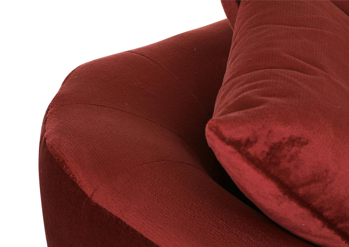 ECKSOFA Rot Flachgewebe  - Dunkelgrau/Rot, KONVENTIONELL, Holz/Textil (310/310cm) - Livetastic