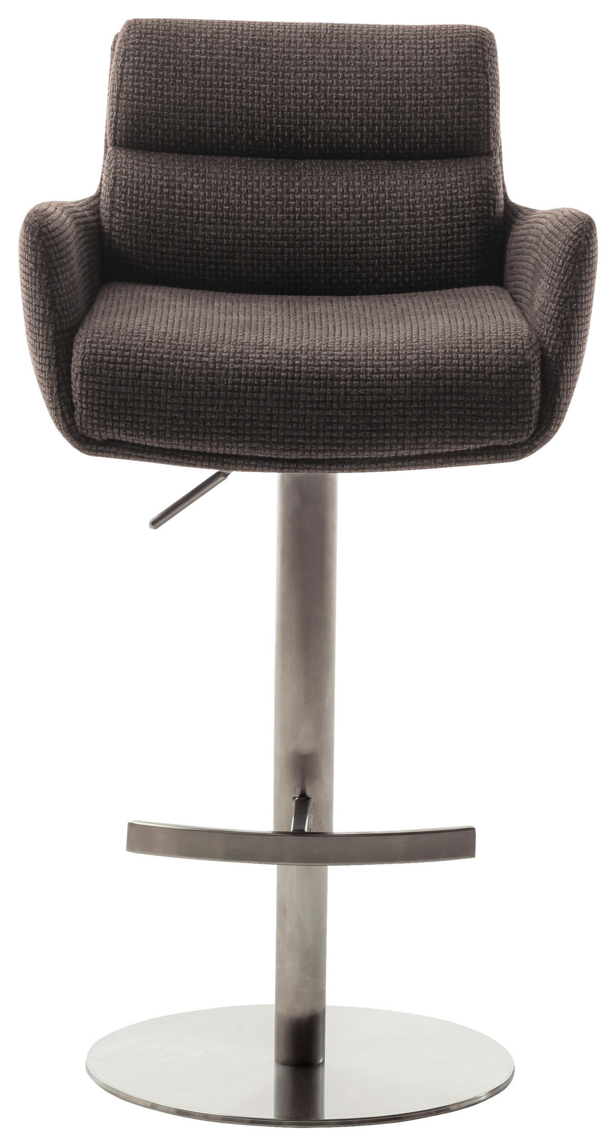 BARHOCKER in Metall, Textil Edelstahlfarben, Cappuccino  - Edelstahlfarben/Cappuccino, Design, Textil/Metall (54/84/52cm) - Dieter Knoll