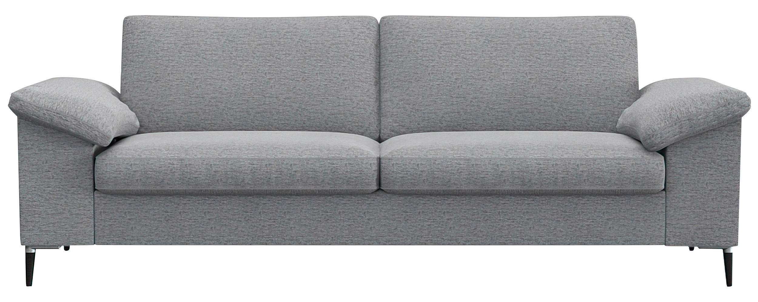 2,5-SITZER Flachgewebe Hellgrau  - Hellgrau/Schwarz, Design, Textil/Metall (208/84,5/92cm) - Livetastic