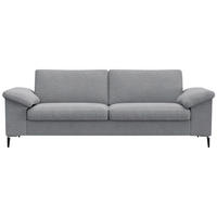 2,5-SITZER Flachgewebe Hellgrau  - Hellgrau/Schwarz, Design, Textil/Metall (208/84,5/92cm) - Livetastic