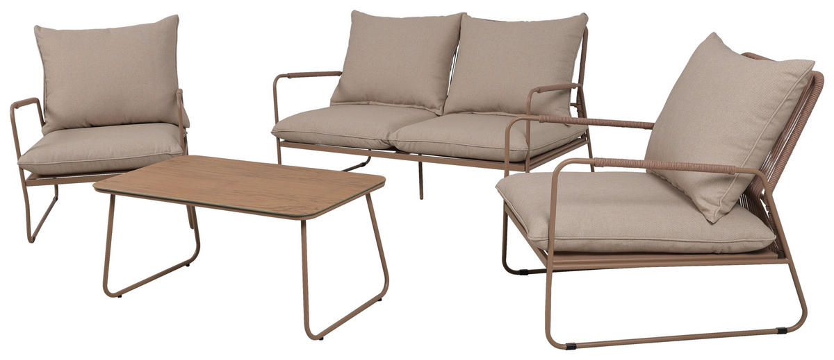 GARTENSET Webstoff Eisen  - Beige/Naturfarben, Design, Textil/Metall - Ambia Garden