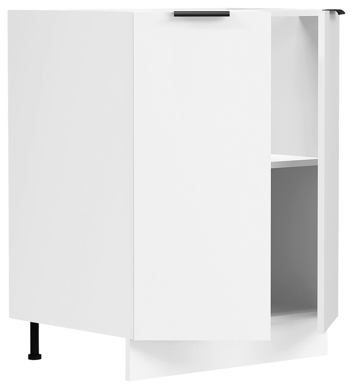 KÜCHENUNTERSCHRANK 60/82/46 cm  in Weiss  - Weiss/Schwarz, Trend, Holzwerkstoff/Kunststoff (60/82/46cm) - MID.YOU