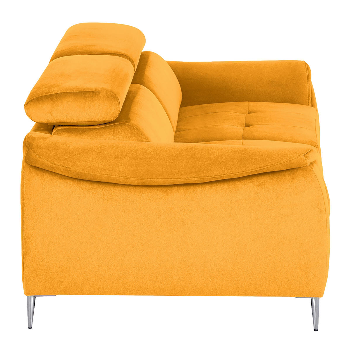 SCHLAFSOFA Samt Gelb  - Chromfarben/Gelb, Design, Textil/Metall (203/77-98/103cm) - MID.YOU