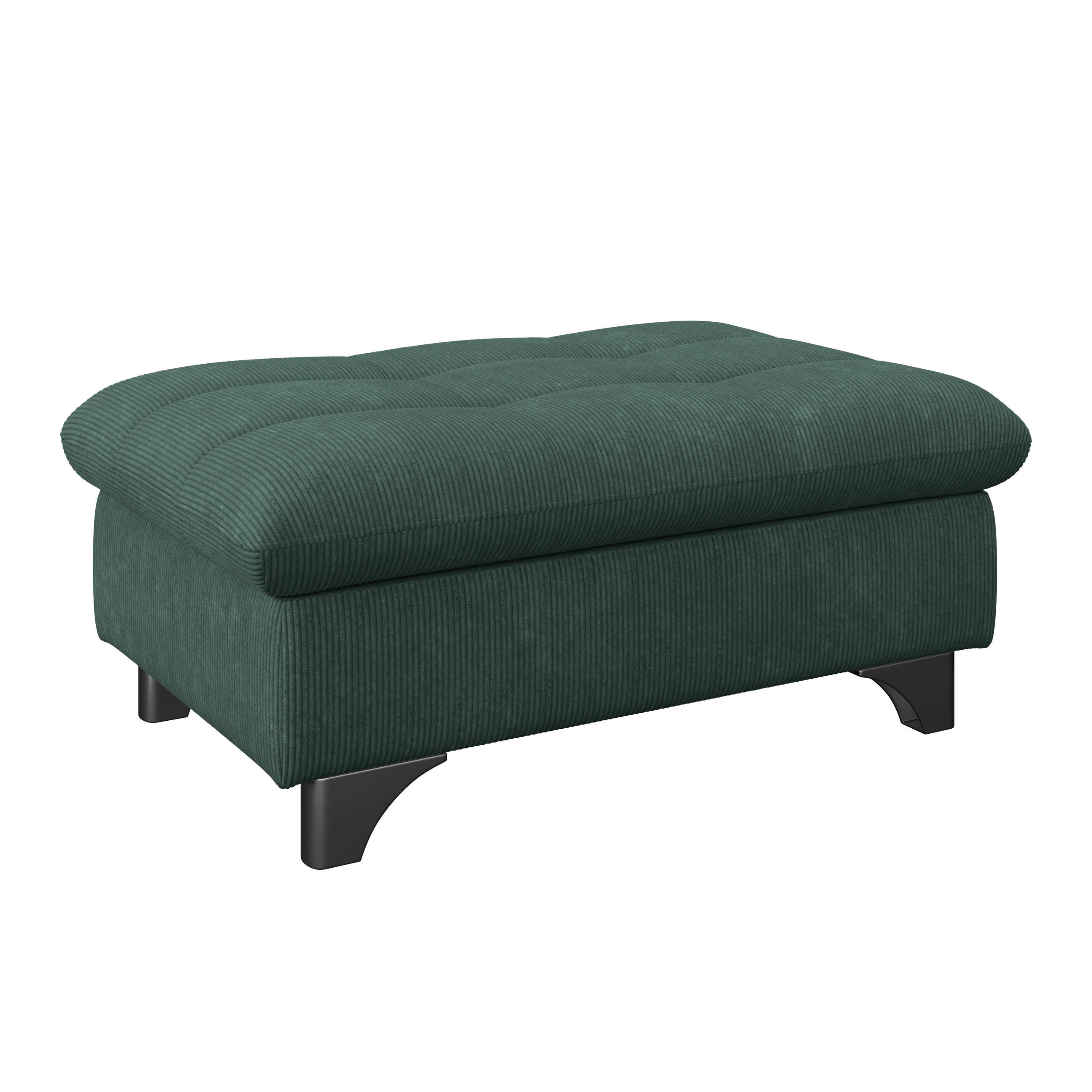 HOCKER in Textil Waldgrün  - Waldgrün/Chromfarben, Konventionell, Textil/Metall (108/46/108cm) - Livetastic