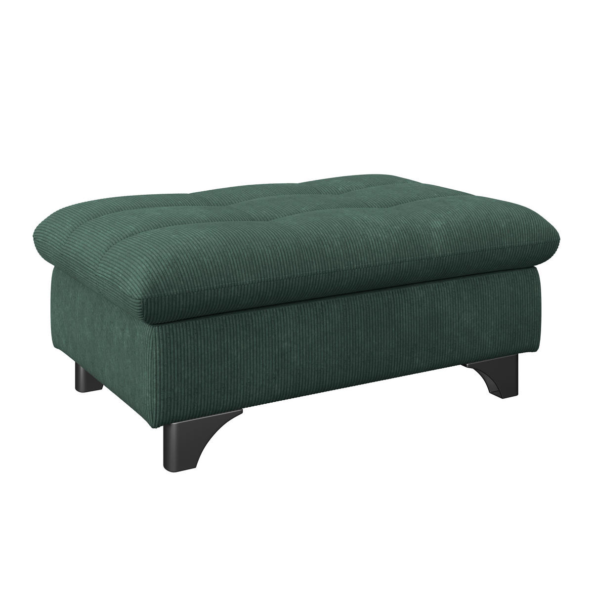 HOCKER in Textil Waldgrün  - Waldgrün/Chromfarben, Konventionell, Textil/Metall (108/46/108cm) - Livetastic