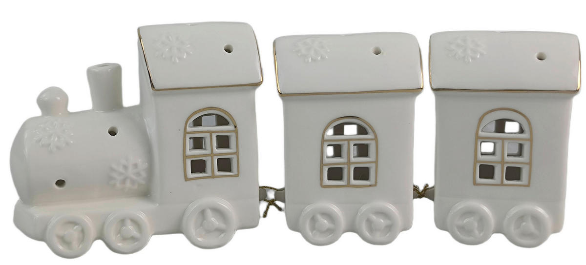 DEKOR VONAT - aranyszínű/fehér, Lifestyle, kerámia (26,2/5,8/9,7cm) - X-Mas