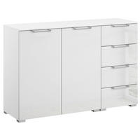 SIDEBOARD 120/81/42 cm Klar, Weiss  - Klar/Weiss, Design, Glas/Holzwerkstoff (120/81/42cm) - Novel