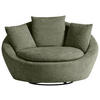 SESSEL in Chenille, Webstoff Grün  - Silberfarben/Schwarz, Modern, Kunststoff/Textil (130/80/112cm) - Trendmanufaktur