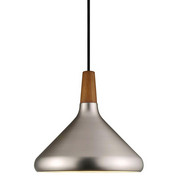 HÄNGELEUCHTE - Edelstahlfarben/Braun, LIFESTYLE, Holz/Metall (27/27cm)