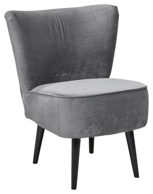 SESSEL Mikrovelours Grau    - Schwarz/Grau, Trend, Holz/Textil (65/89/70cm) - MID.YOU