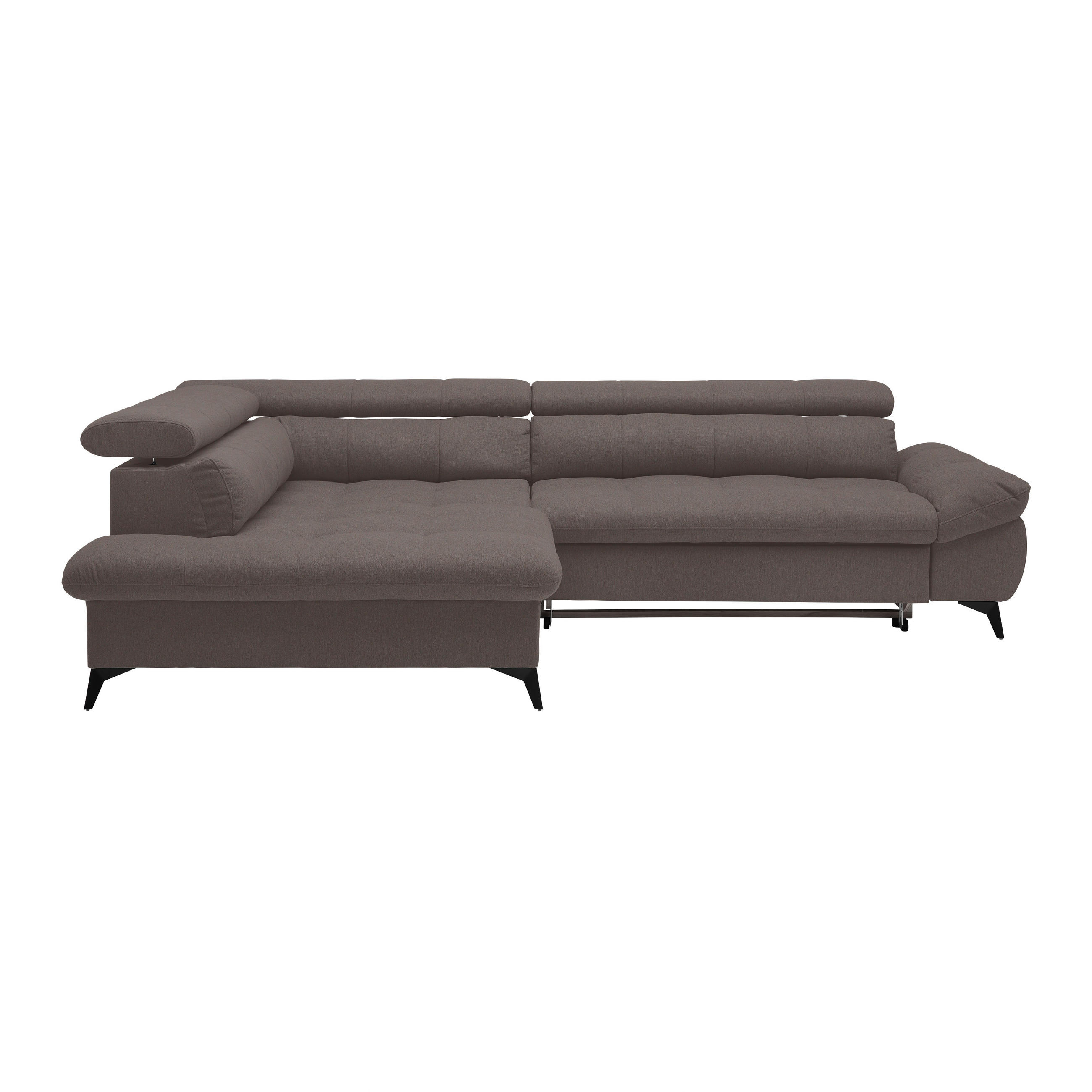 ECKSOFA Chenille Graphitfarben  - Schwarz/Graphitfarben, Modern, Textil/Metall (201/296cm) - Livetastic