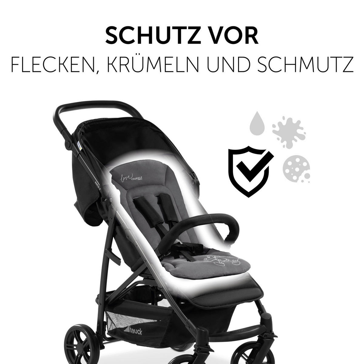 KINDERWAGENEINLAGE - Schwarz, Trend, Kunststoff (70/37/3cm) - Hauck